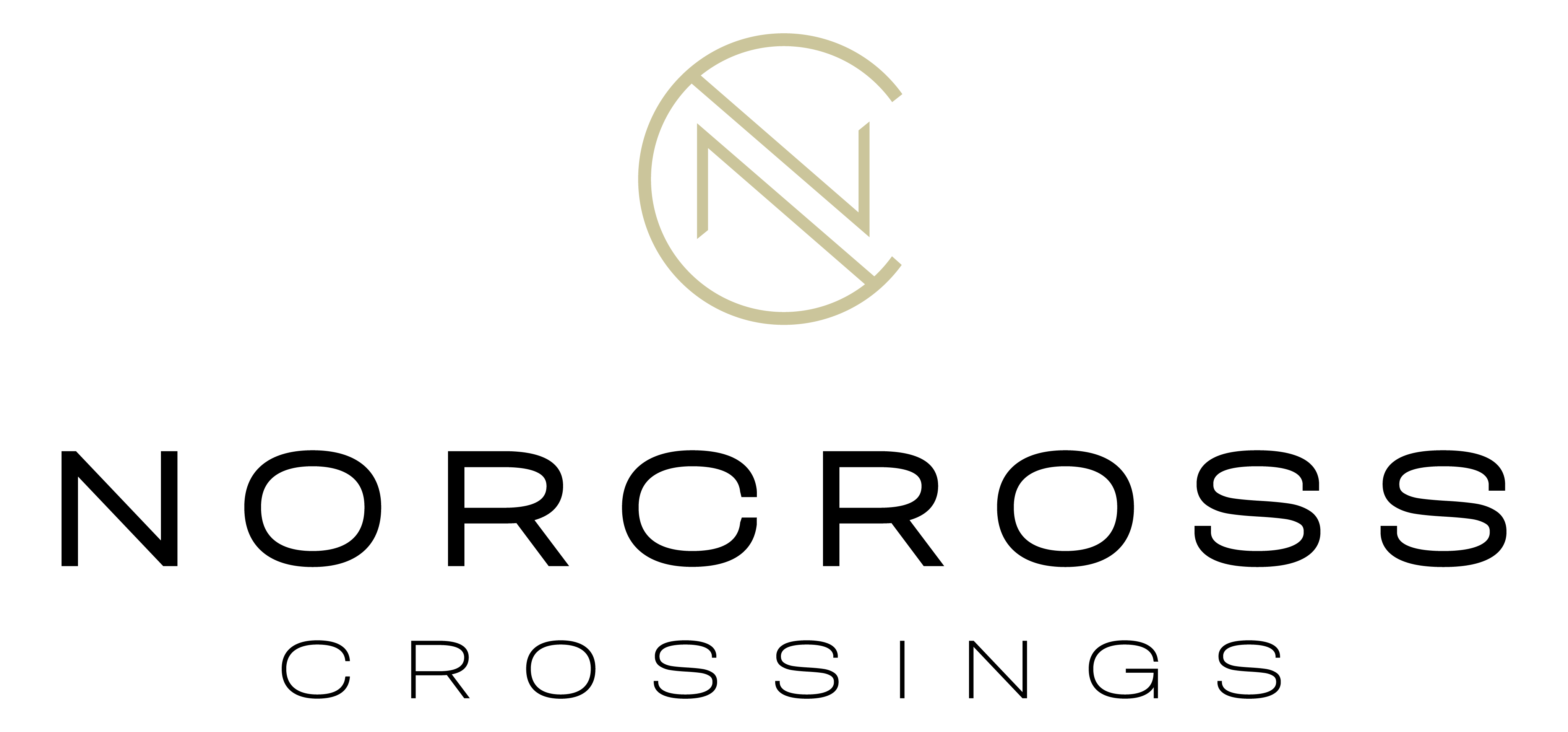 A logo with the text "NORCROSS CROSSINGS" in white on a green background.